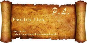 Paulics Liza névjegykártya